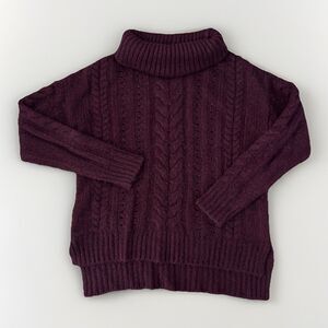 Smartwool Sweater Womens Size Medium MoonRidge Boyfriend Burgundy Turtleneck